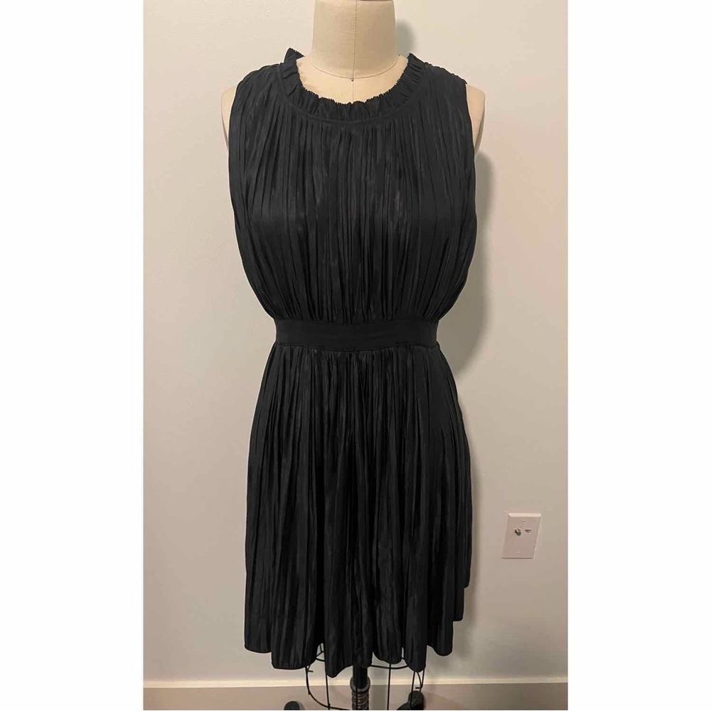 McGinn Black Pleated Cocktail Dress
